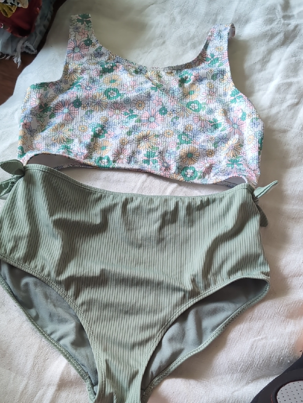 Floral Crop Bikini Top one piece